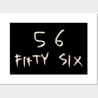 Hand Drawn Letter Number 56 Fifty Six Posters and Art